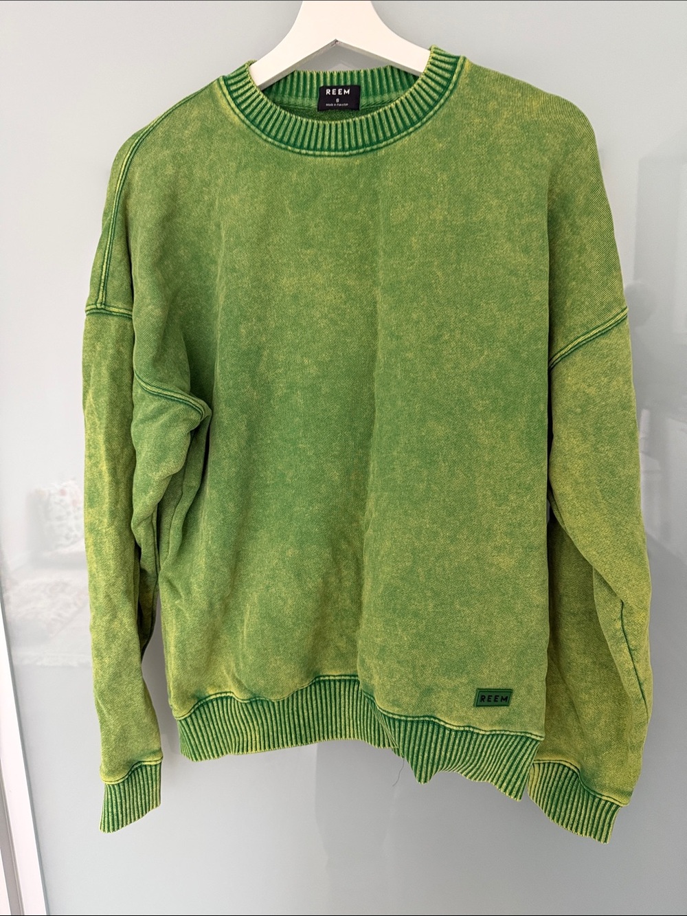 Men's Washed Green Crewneck Sweater
